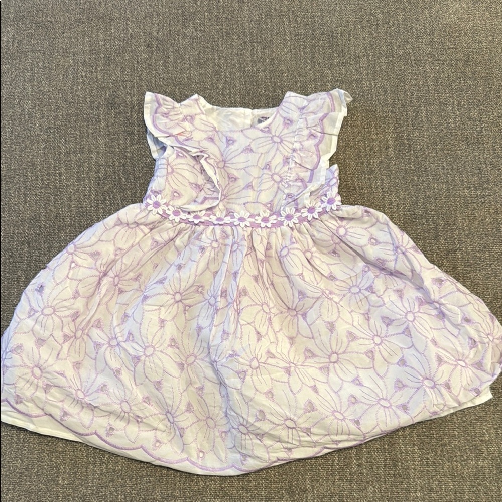 Blueberi Boulevard Cream Babydoll Dress with Flutter Sleeves